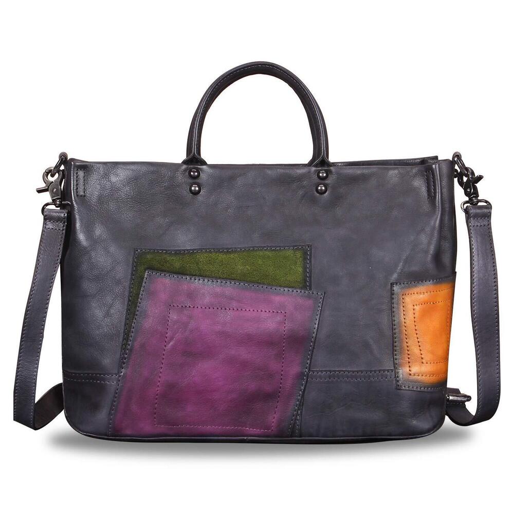 1084 Leather Handbag Vintage Handmade Top Handle Bag Crossbody Satchel